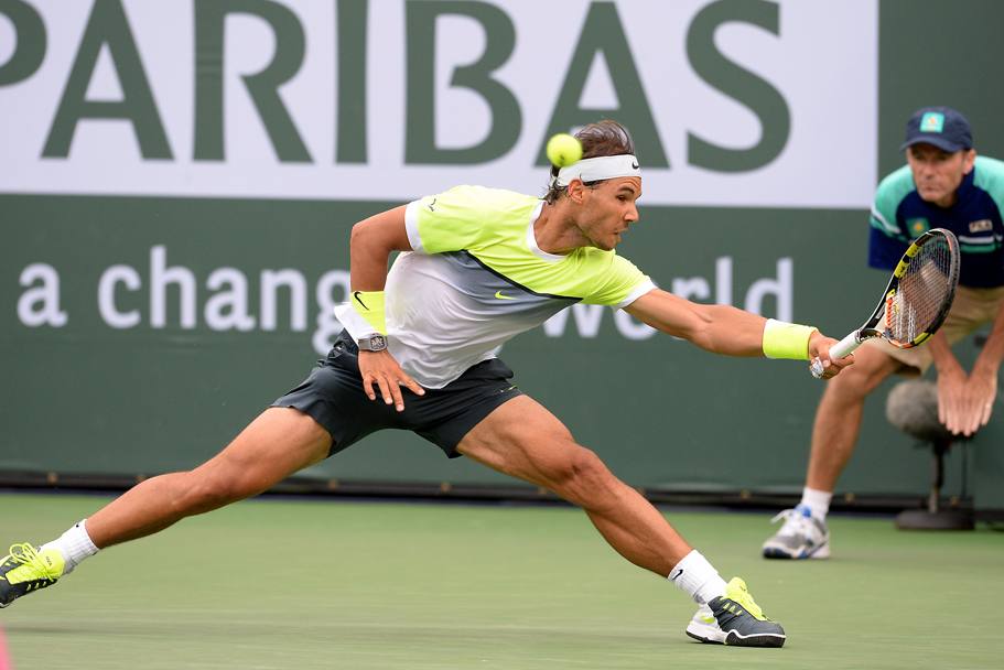 Bnp Paribas Open. Rafael Nadal durante l&#39;incontro con Gilles Simon (Reuters)
